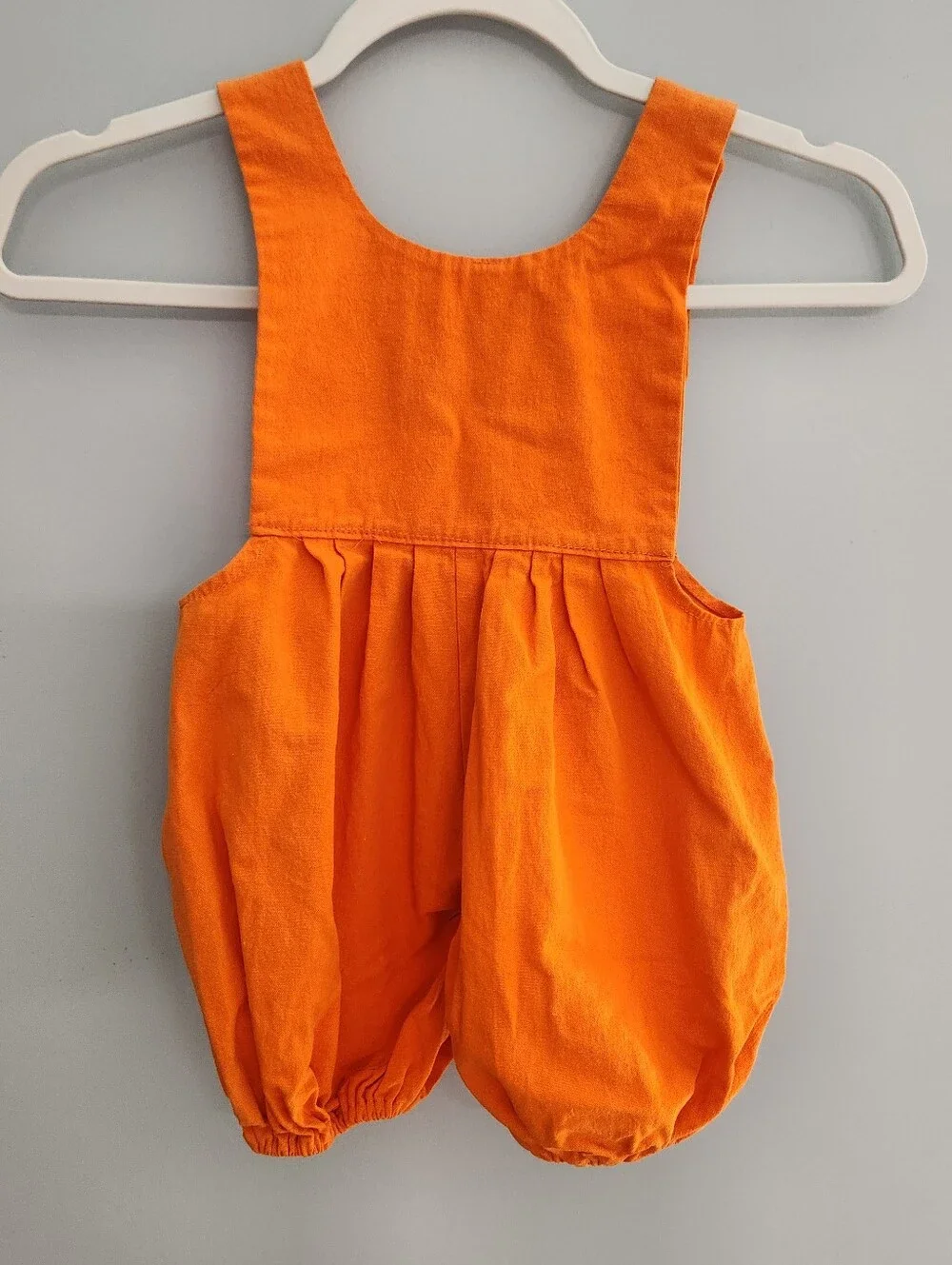 Girls Orange Embroidered Cotton Overalls - size 2